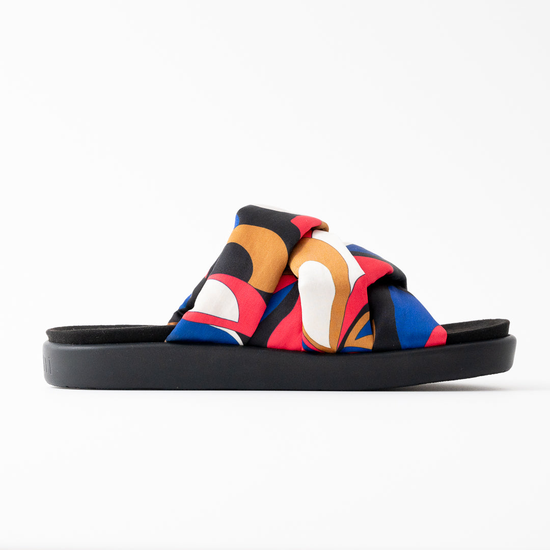 Pantolette geeignet für orthopädische Einlagen und Hallux valgus in blau, rot, kupfer, schwarz, weiß