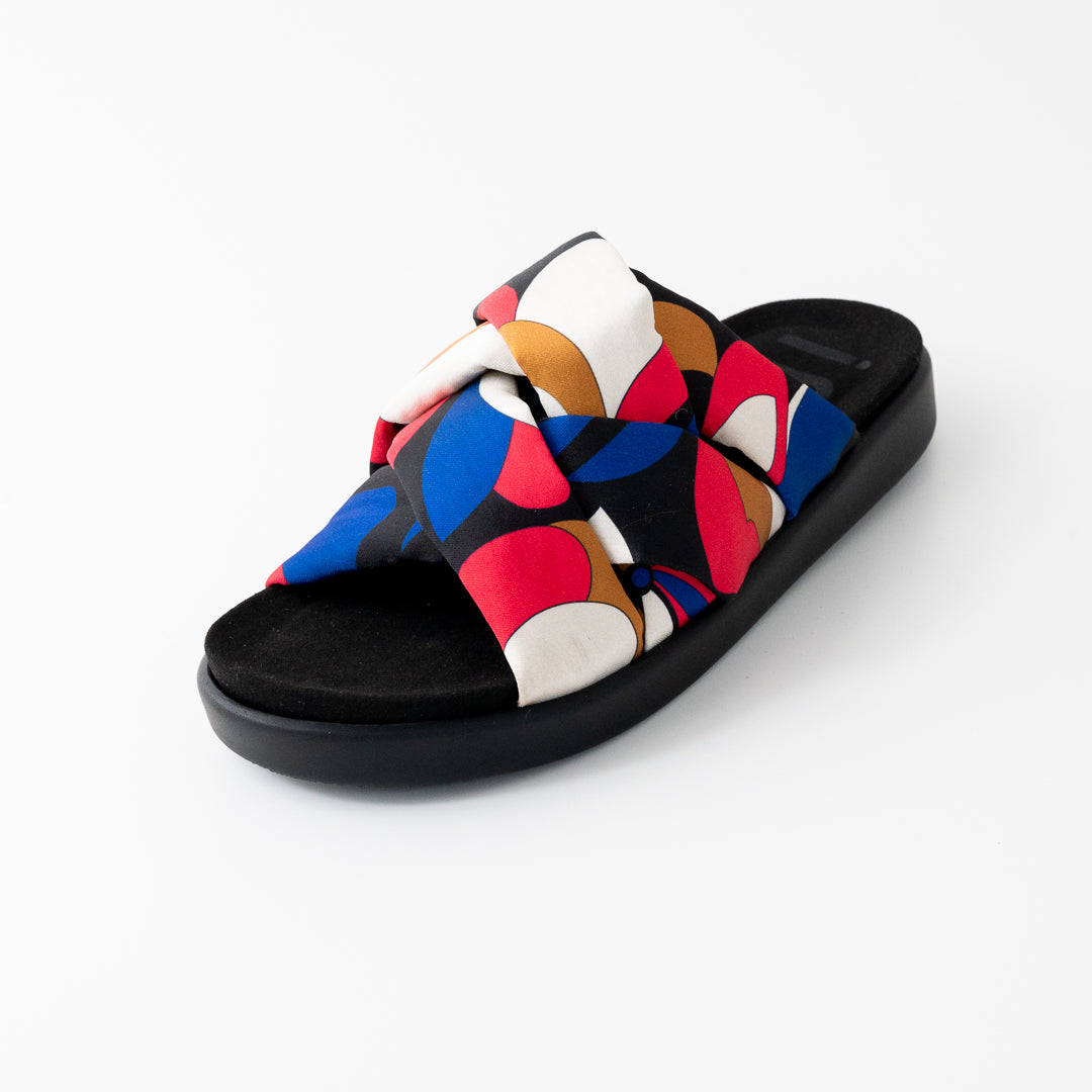 Sandale/Pantolette bunt für Einlagen und Hallux valgus geeignet