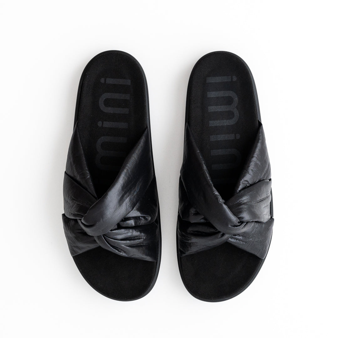 imini Amelie 1000-99 schwarze Sandale für Damen mit Wechselfußbettmit